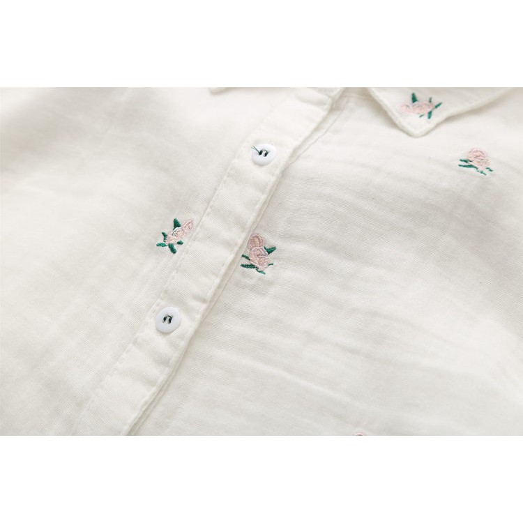 [ORDER] Áo sơ mi linen sô thêu hoa nhí , phong cách Nhật Bản