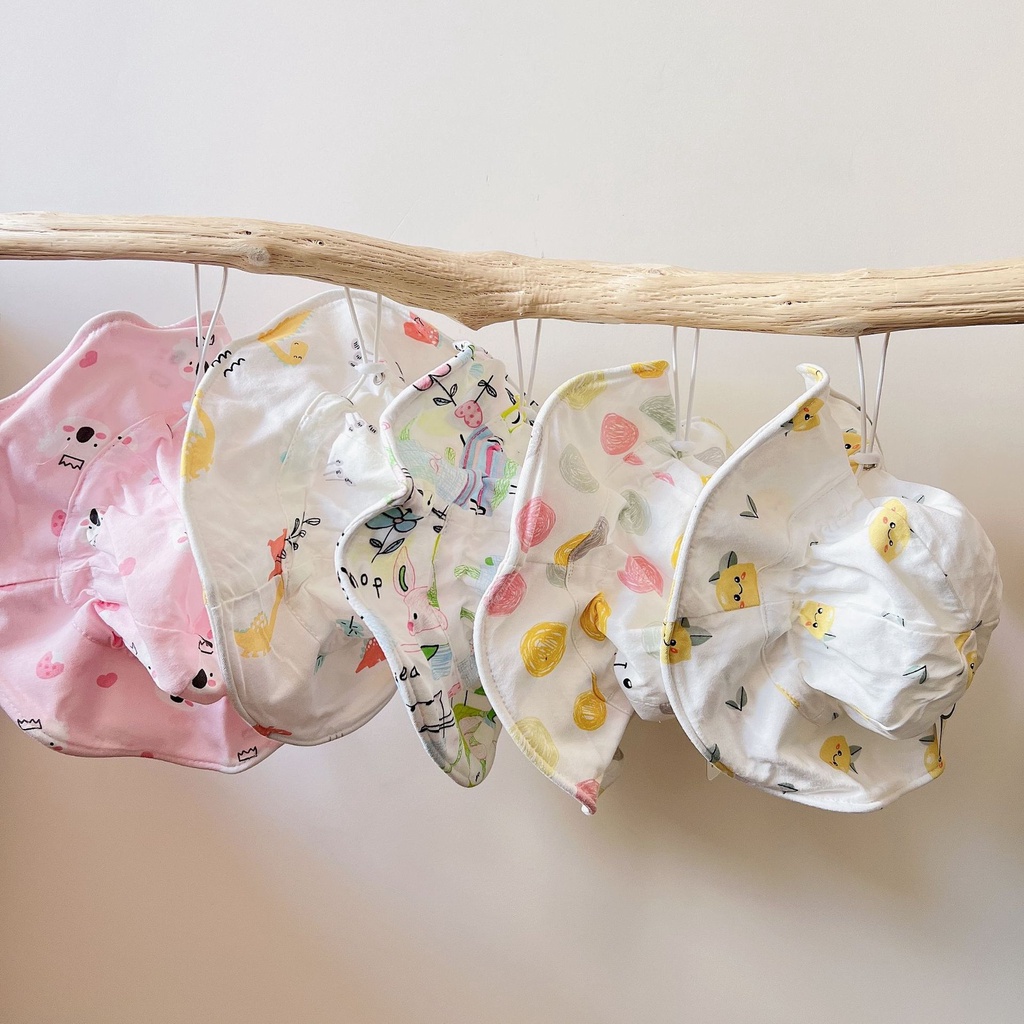 HAT10.13 Nón vành, mũ bucket thiết kế dễ thương thời trang hàn quốc cho bé, vải cotton thoáng mát