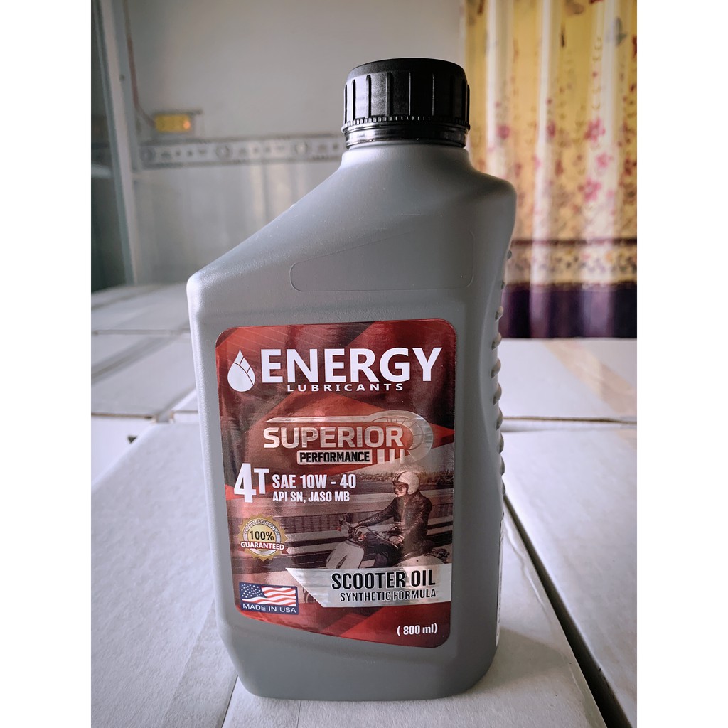 Nhớt Xe Tay Ga Enegery 4T SN CHÍNH HÃNG Nhớt Tốt Cho Xe Tay Ga Nhập Khẩu Từ Mỹ 800ml