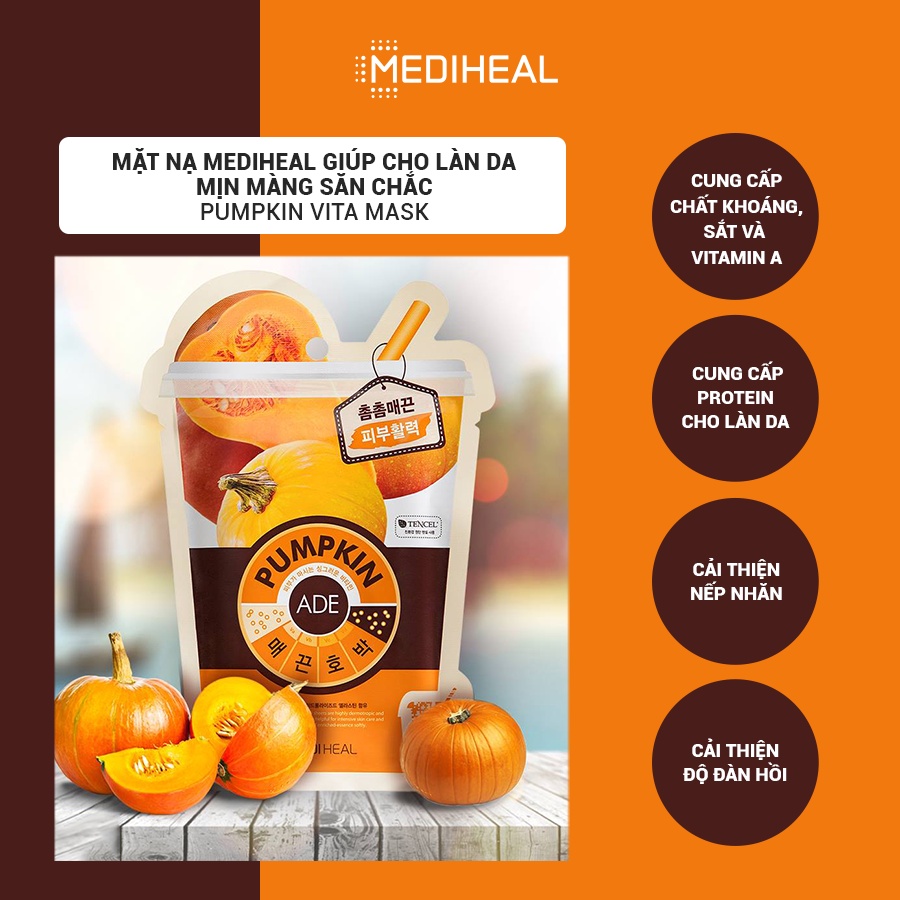 Mặt nạ tinh chất bí ngô giúp săn chắc da Mediheal Pumpkin Vita Mask 20ml [K12]