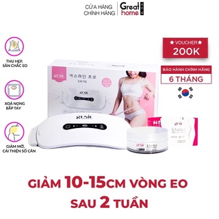 Combo Máy massage bụng Genie Sline Pro + Gel tan mỡ Sauna Belly CHÍNH HÃNG Hàn Quốc