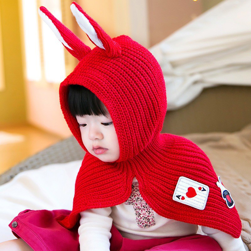 Mũ len tai thỏ cute cho bé gái