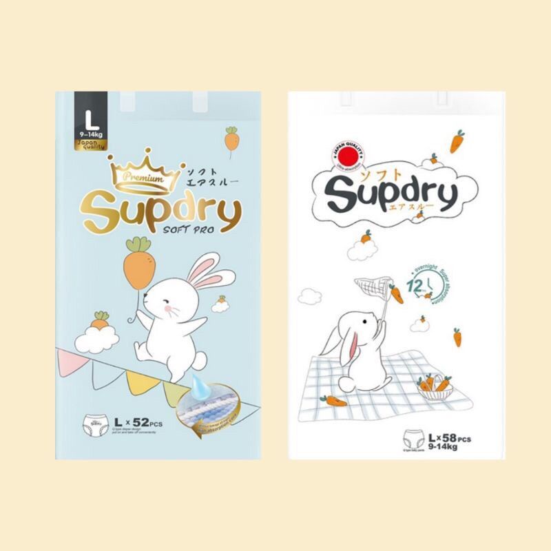 Tã Quần/ Tã Dán SUPDRY Cao Cấp S72 M66 L60 M64 L58 XL52 XXL50 XXXL46 M58 L52 XL46 XXL42 XXXL40