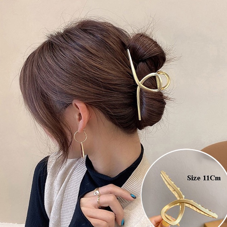 Kẹp tóc càng cua Hàn Quốc nữ đẹp hottrend kim loại cỡ size lớn iLita - Cặp búi tóc dễ thương cào 10 răng, 14 răng