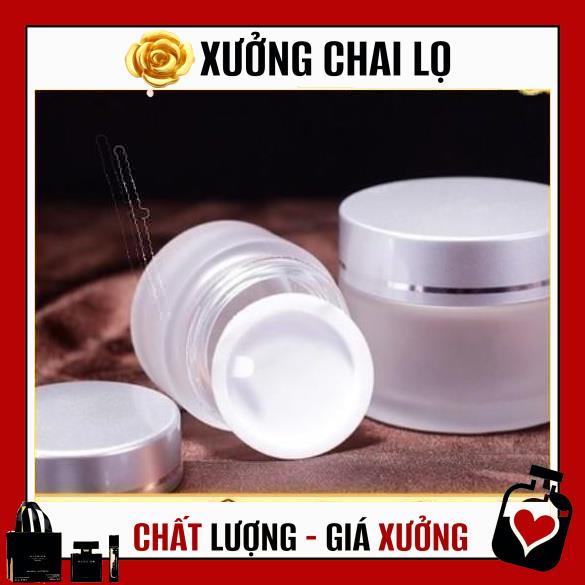 Hủ Đựng Kem ❤ TOP GIÁ RẺ ❤ Hũ Thủy Tinh Nắp Bạc 30g/50g - Hũ chiết mỹ phẩm , phụ kiện du lịch