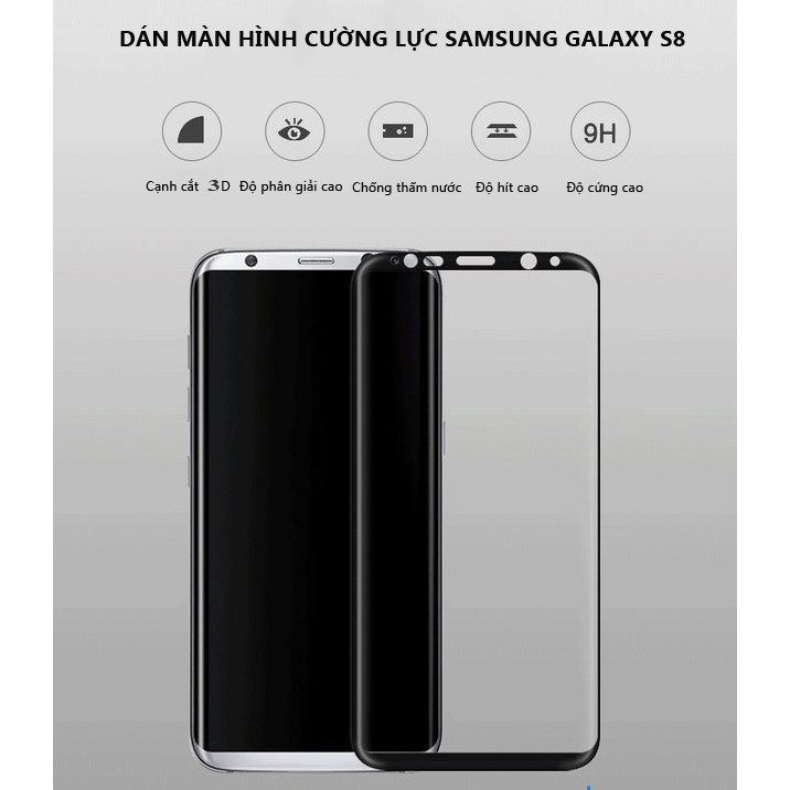 MIẾNG DÁN CƯỜNG LỰC 3D - SAMSUNG S8 PLUS - FULL MÀN HÌNH - HÀNG CHÍNH HÃNG