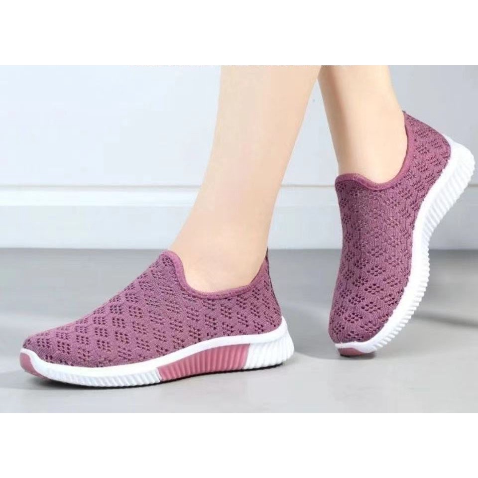 Giầy lười vải mềm lưới thoáng siêu nhẹ chạy bộ cao cấp phong cách hàn quốc đế cao su 2.5cm Jayxinh V302