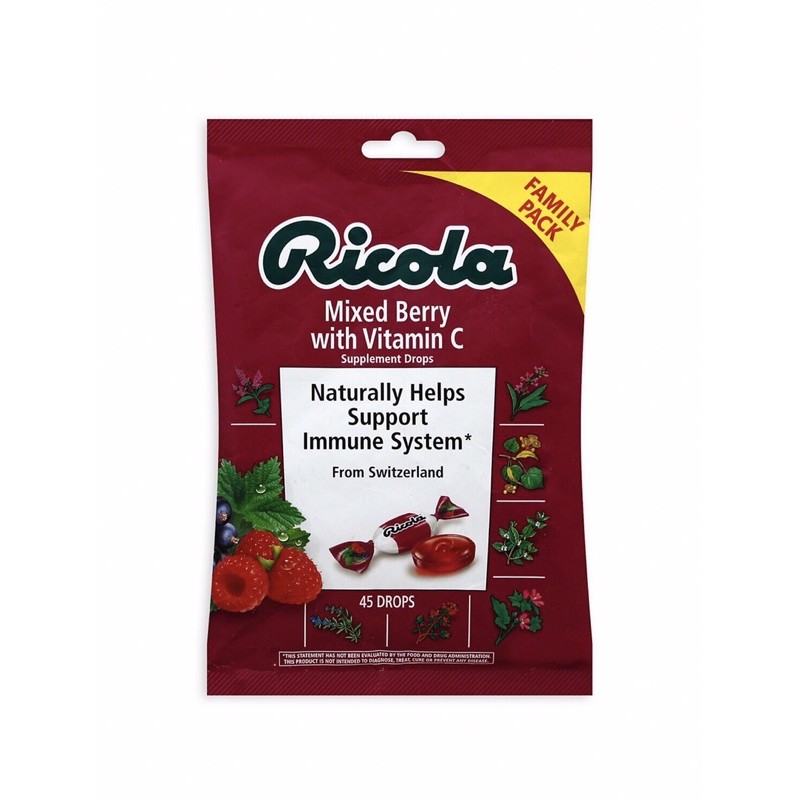Kẹo thảo dược Ricola 45 viên chính hãng các loại USA
