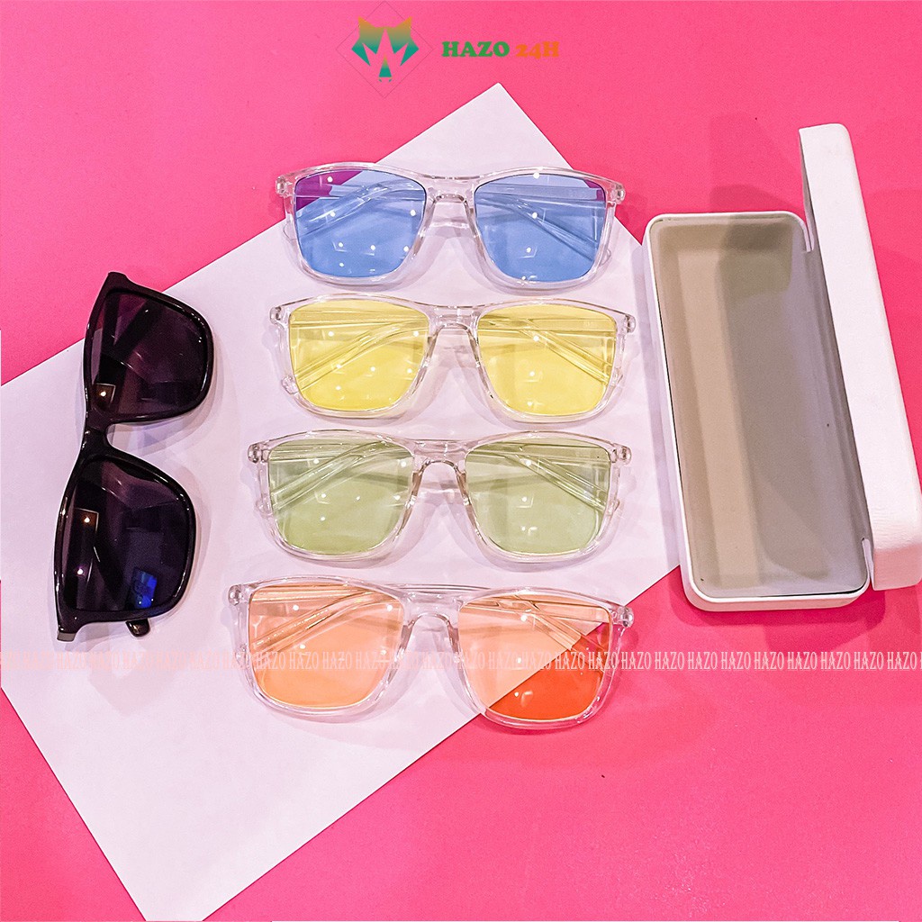 Mắt Kính Mát Chữ Gọng Tây Dẻo Trong Suốt Nhiều Màu Thời Trang Cực Hot - Hazo