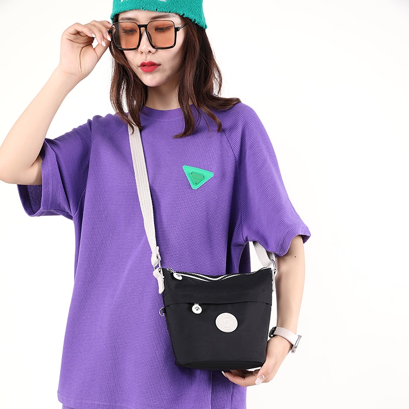 Túi Đeo Chéo Canvas Chống Thấm Nước Phong Cách Hàn Quốc Cho Nữ