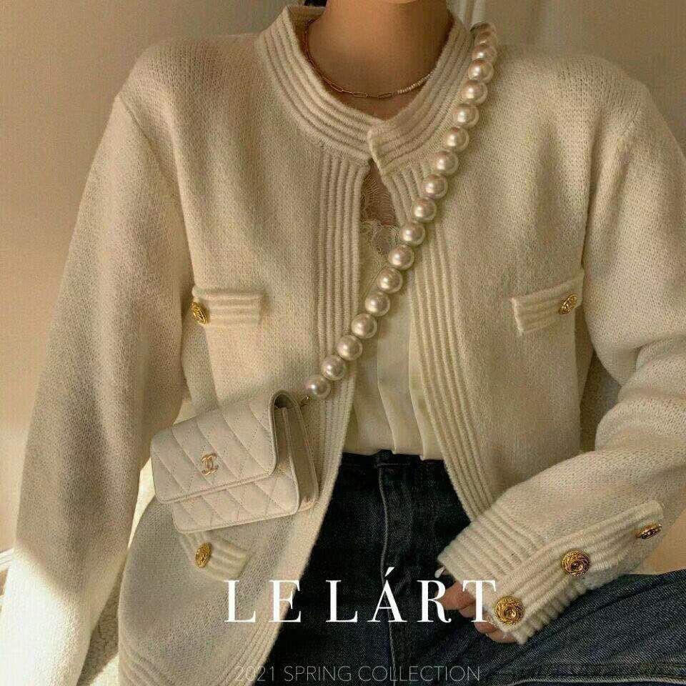 Áo Sơ Mi Cardigan Dệt Kim Thời Trang Pháp 2021