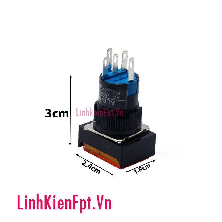 Nút Nhấn Đề Chữ Nhật 24VDC LA16J-11D Nhấn Nhả Có Đèn .