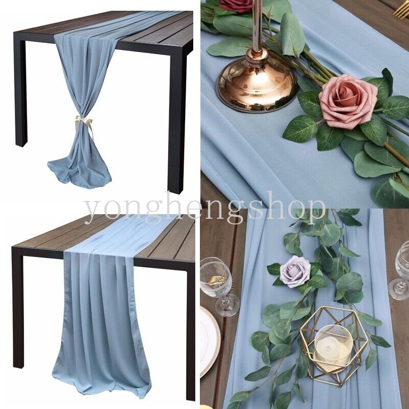Khăn Trải Bàn Vải Voan Màu Trơn Phong Cách Châu Âu 72 * 304cm