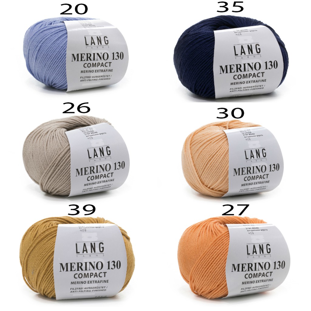 Cuộn Len Lang Merino 130 Compact (Bảng Màu 1)