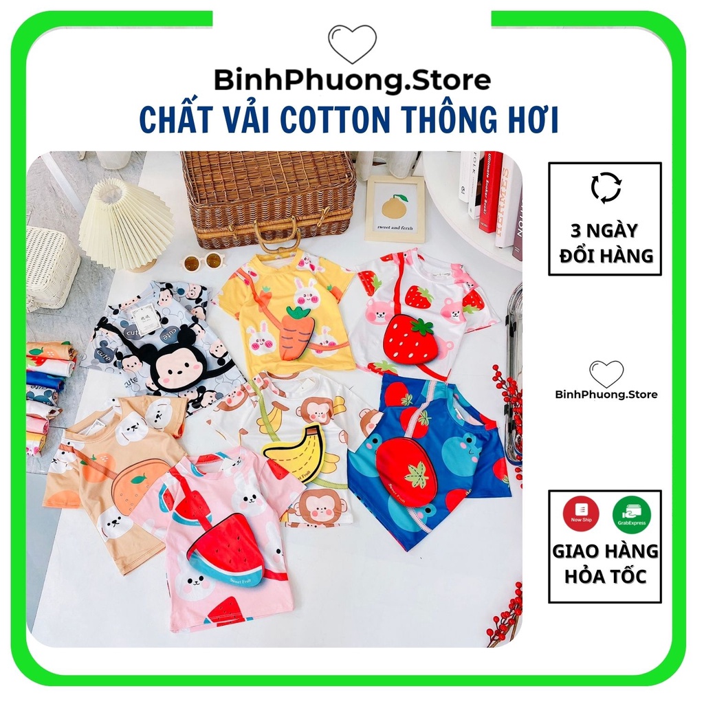 Đồ Bộ Bé Gái Cộc Tay Cotton Thông Hơi, Quần Áo Mùa Hè Cho Bé Gái Từ 1 2 3 4 Tuổi Binhphuong.Store M26