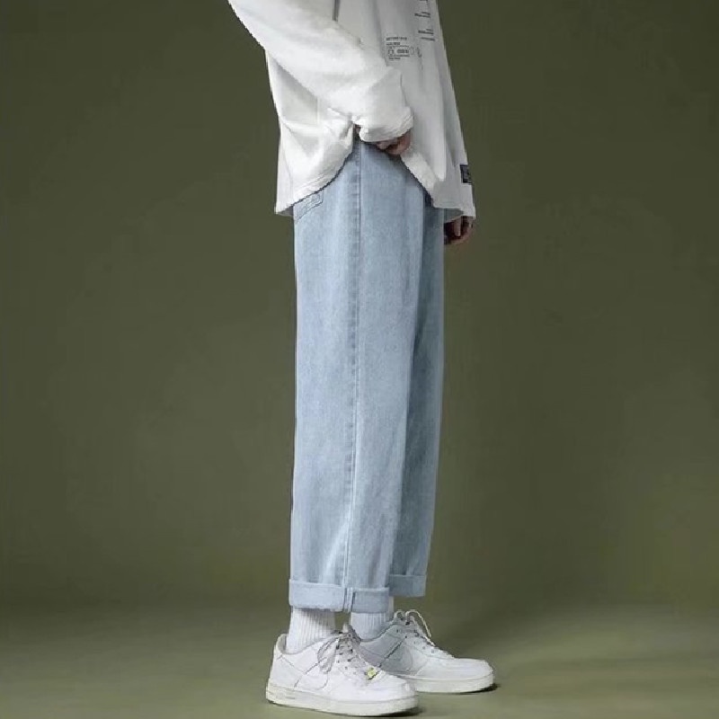Quần jeans Lưng Thun Dáng Rộng Thoải Mái Phong Cách Thời Trang Nhật Bản Cho Nam Giới size S-3XL