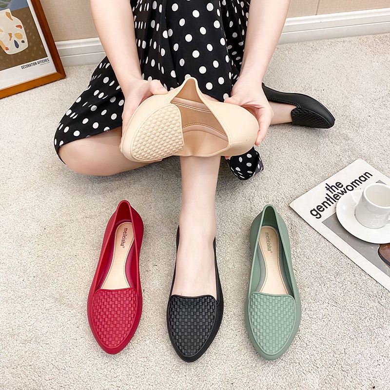Giày Búp Bê Đế Bằng Chống Thấm Nước Thời Trang Công Sở Cho Nữ