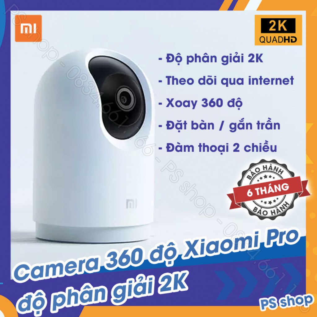 GIẢM KỊCH SÀN Camera an ninh Xiaomi 2K Pro - Xoay 360 độ, hồng ngoại quay đêm, kết nối internet, wifi 5GHz, Xem trên nhi