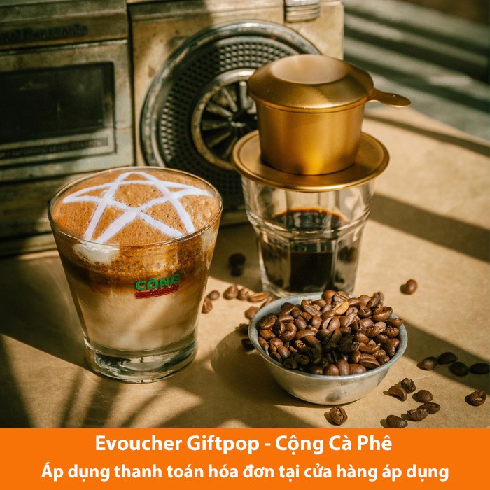 Hồ Chí Minh, Hà Nội [Evoucher] Phiếu quà tặng cửa hàng Cộng Cà Phê trị giá 100.000 VNĐ