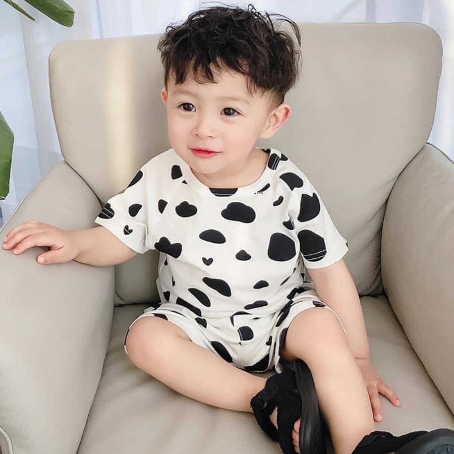 Bộ Quần Áo Trẻ Em Cộc Tay AF KID báo đốm, bò sữa cho bé trai bé gái chất thun lạnh cao cấp siêu mềm siêu mát