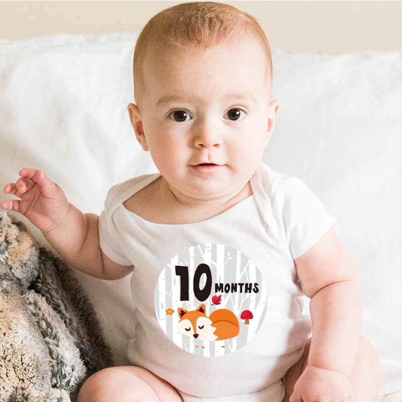 Sticker Đánh Dấu Cột Mốc Phát Triển Theo Tháng Cho Mẹ Bầu Và Bé Sơ Sinh 1-12 Tháng Tuổi
