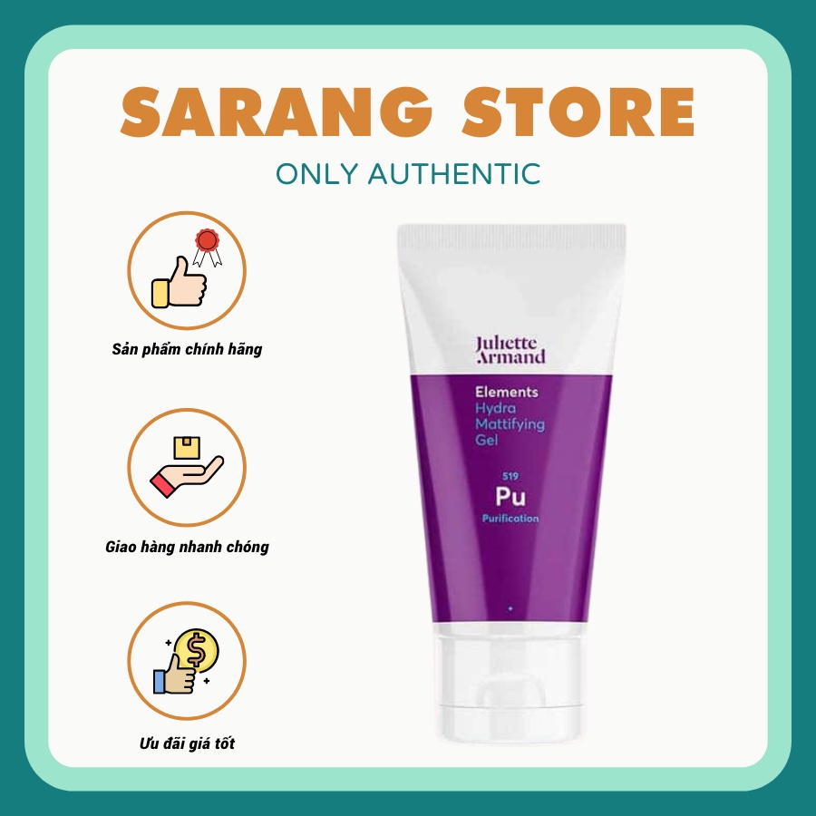 Gel dưỡng ẩm da mụn Juliette Armand Hydra Mattifying Purification 50ml [Sarang Store]