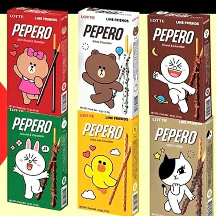 [6 Vị] Bánh Que Phủ Socola Lotte Pepero Hộp 47gr - Hàn Quốc