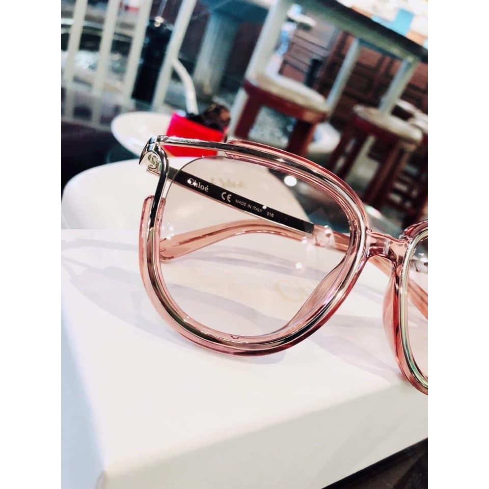 Kính mát Chloe gọng kim loại bọc - màu hồng đào ⚜️Hàng Authentic⚜️