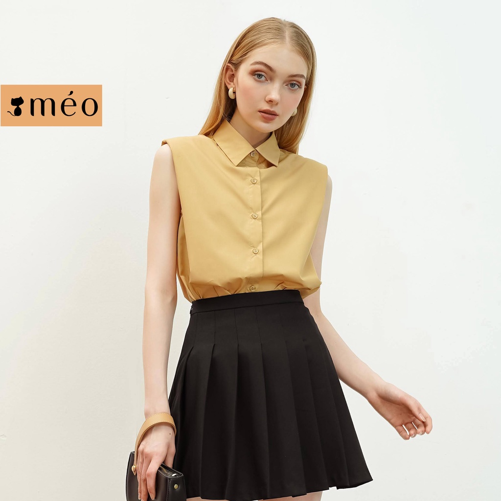 Áo sơ mi công sở nữ Méo shop phong cách Hàn không tay Bonita