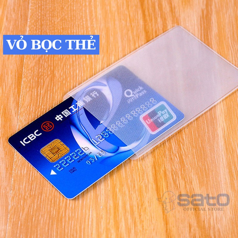 Vỏ bọc thẻ căn cước, Bao đựng thẻ từ ngân hàng ATM sinh viên nhân viên nhựa dẻo trong suốt