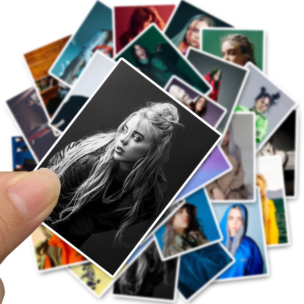 Set 25 Miếng Dán Chống Thấm Nước Hình Ca Sĩ Billie Eilish