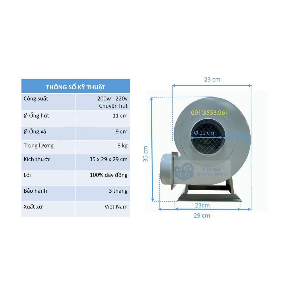Quạt sên  200w hàng Việt Nam - Chuyên hút mùi, thông gió - Dây đồng 100%