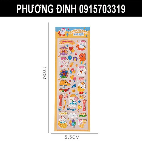 Hình Dán STICKER CUTE Họa Tiết Hoạt Hình Trang Trí