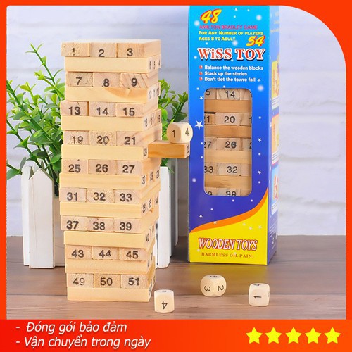 Set 54 khối gỗ xếp hình
