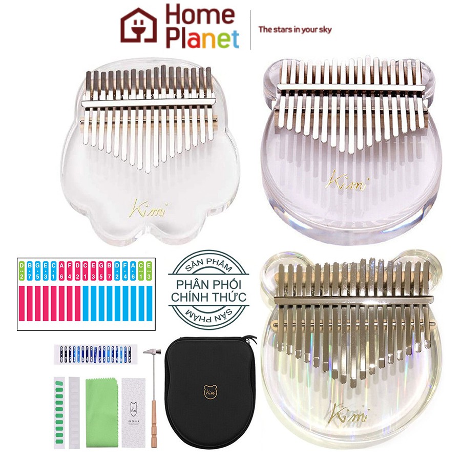 Đàn Kalimba trong suốt 17 phím chính hãng Kimi tách sét cho bạn mới tập chơi M10