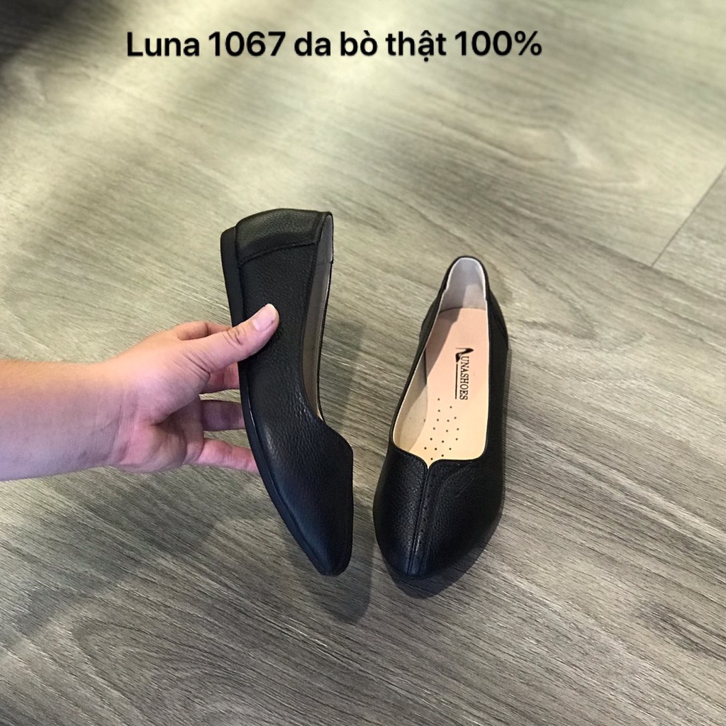 Giày bệt nữ mũi nhọn LUNASHOES 1067 giầy búp bê đế bằng màu đen nâu trắng đỏ hồng xanh bảo hành 2 năm