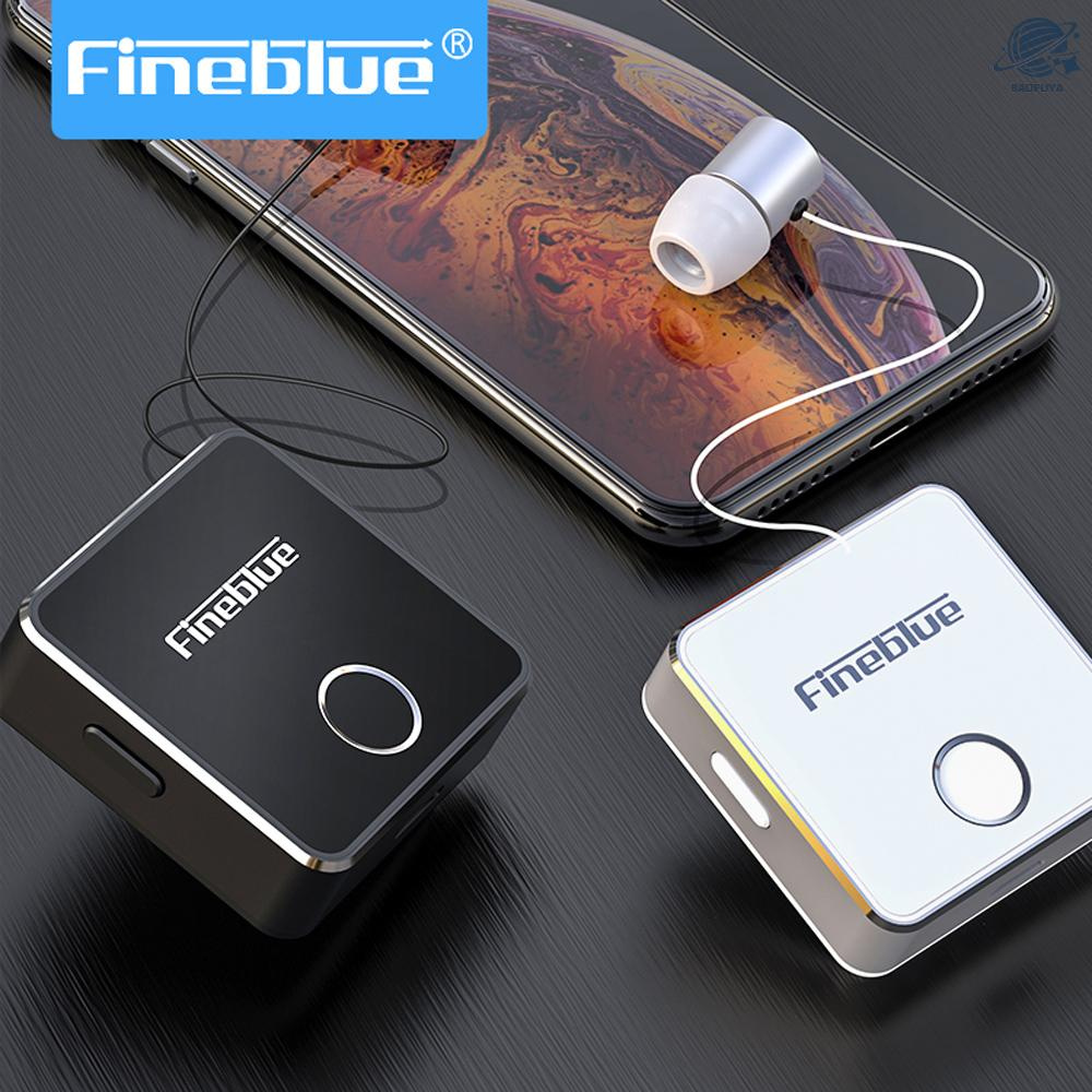 BF Fineblue F1 Bluetooth 5.0 Headphones Clip-on Wireless Headphone Cable Retractable Earphone Music Headsets Vibration Alert Hands-free with Mic Multi-point Connection