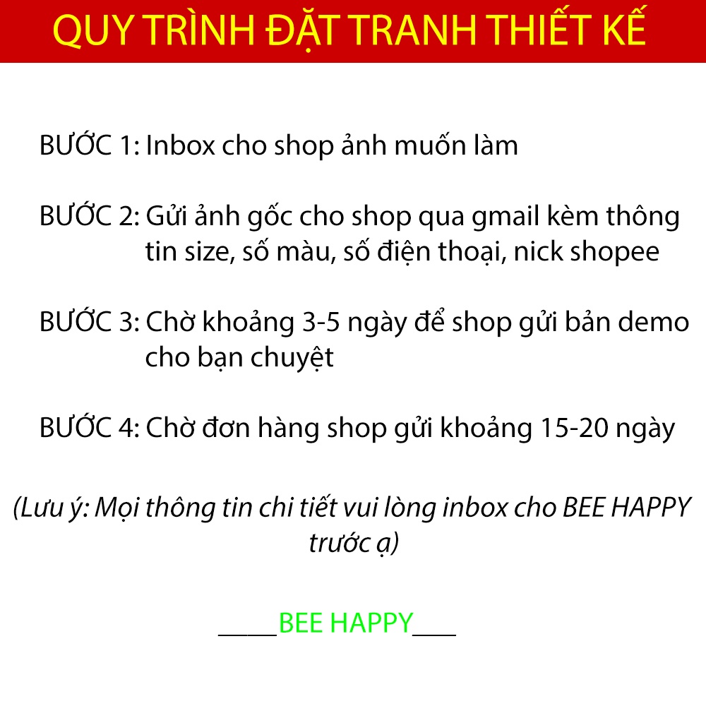 Tranh Số Hóa Theo Yêu Cầu BEE HAPPY Đặt In Từ Hình Ảnh Cá Nhân