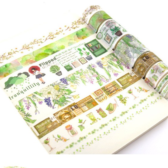 [Mã LIFEBOOK2 giảm 10% đơn 0Đ] Set 8 Cuộn Băng Dính Washi Tape Trang Trí Scrapbook, Planner M2