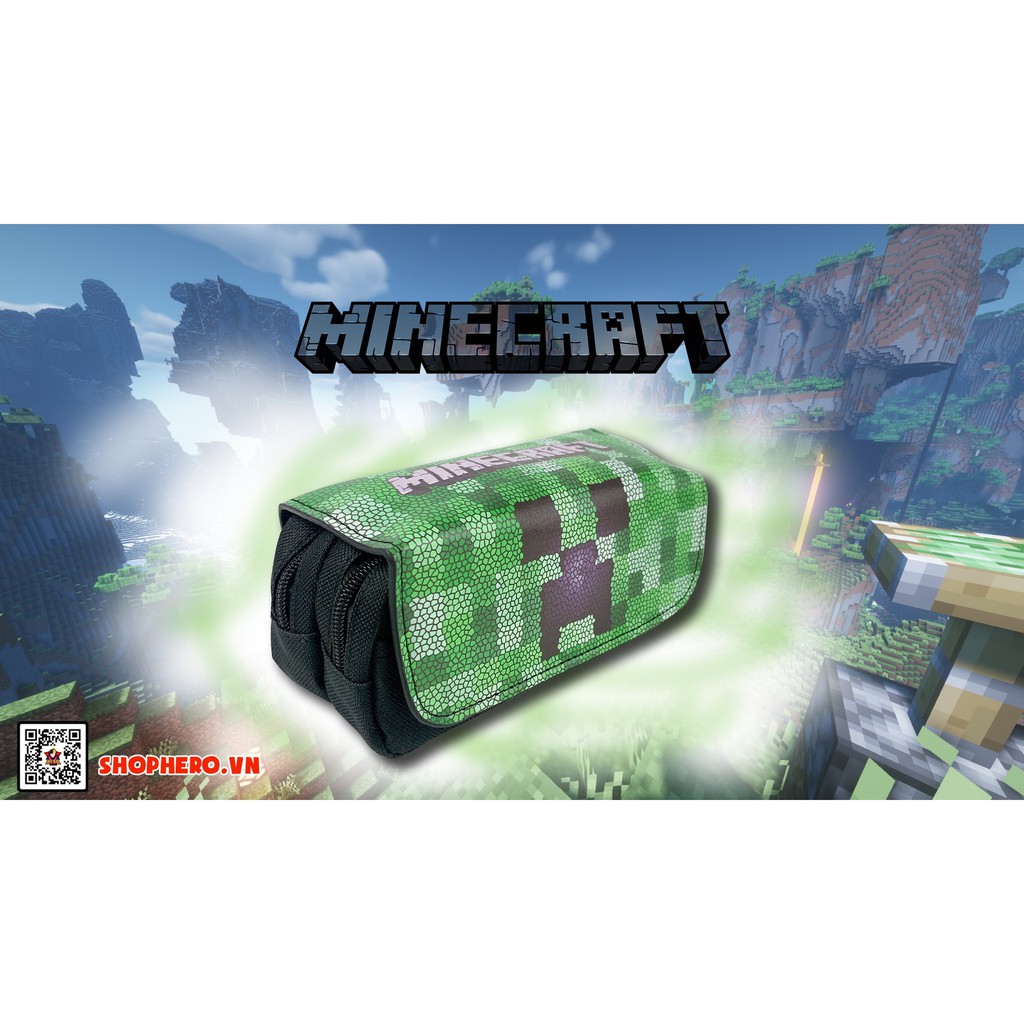 Túi đựng bút Minecraft nhân vật Creeper nhiều ngăn