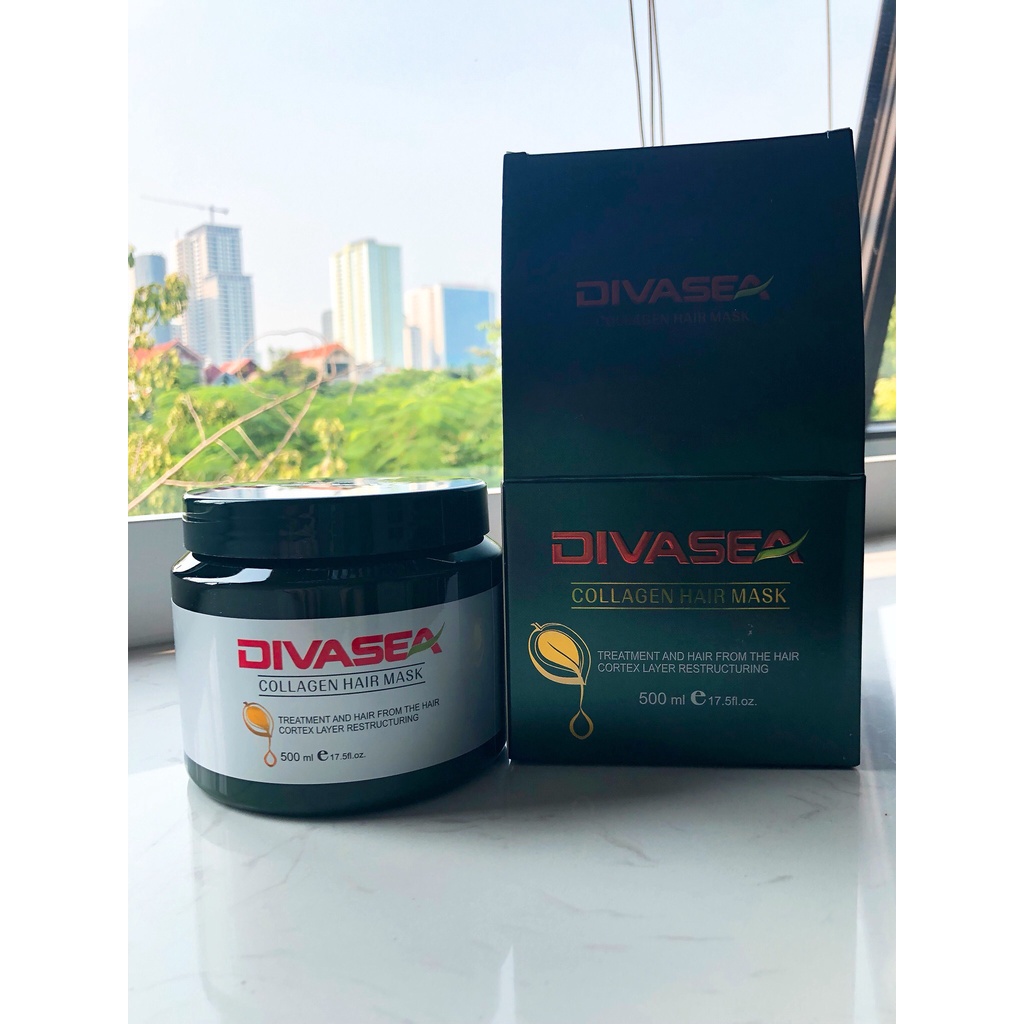 Hấp DIVA SEA COLLAGEN phục hồi tóc hư tổn,khô xơ, xỉn màu dạng hũ  500ml