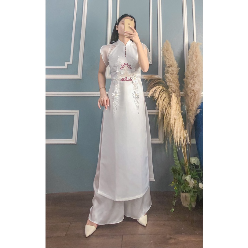 ÁO DÀI LARÓSE TRẮNG THIẾT KẾ