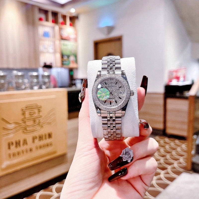 Siêu phẩm đồng hồ thời trang cặp nam nữ rolex full đá cực đẹp LUTOS WATCH