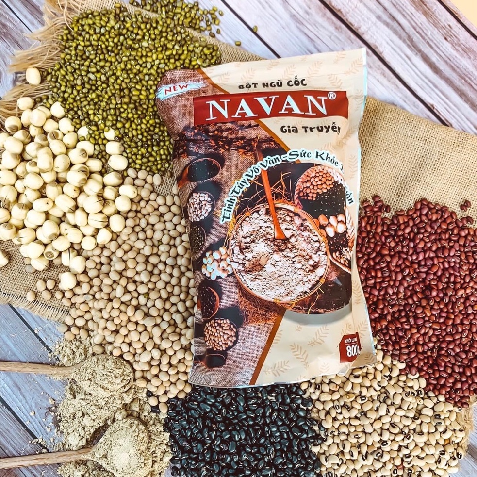 Ngũ cốc navan 7 vị đậu 800gr kèm quà tặng, bột ngũ cốc dinh dưỡng, lợi sữa, date mới