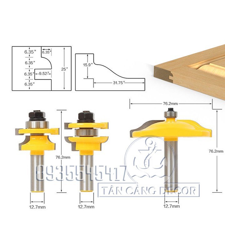 Bộ Mũi Router Đánh Pano Tủ Cánh Đơn