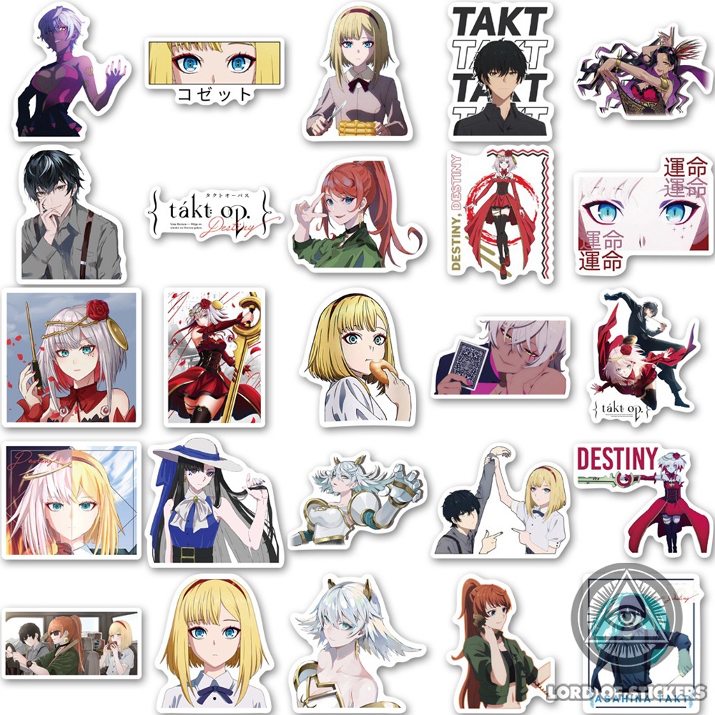 Set 50 Hình Dán Takt Op Destiny Sticker Anime Manga Game Chống Thấm Nước Trang Trí Mũ Bảo Hiểm, Laptop, Ván Trượt, Vali