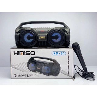 Loa Bluetooth Karaoke Xách Tay KM-S1 - Kèm Mic, Bass Hay, Đèn Led Sống Động