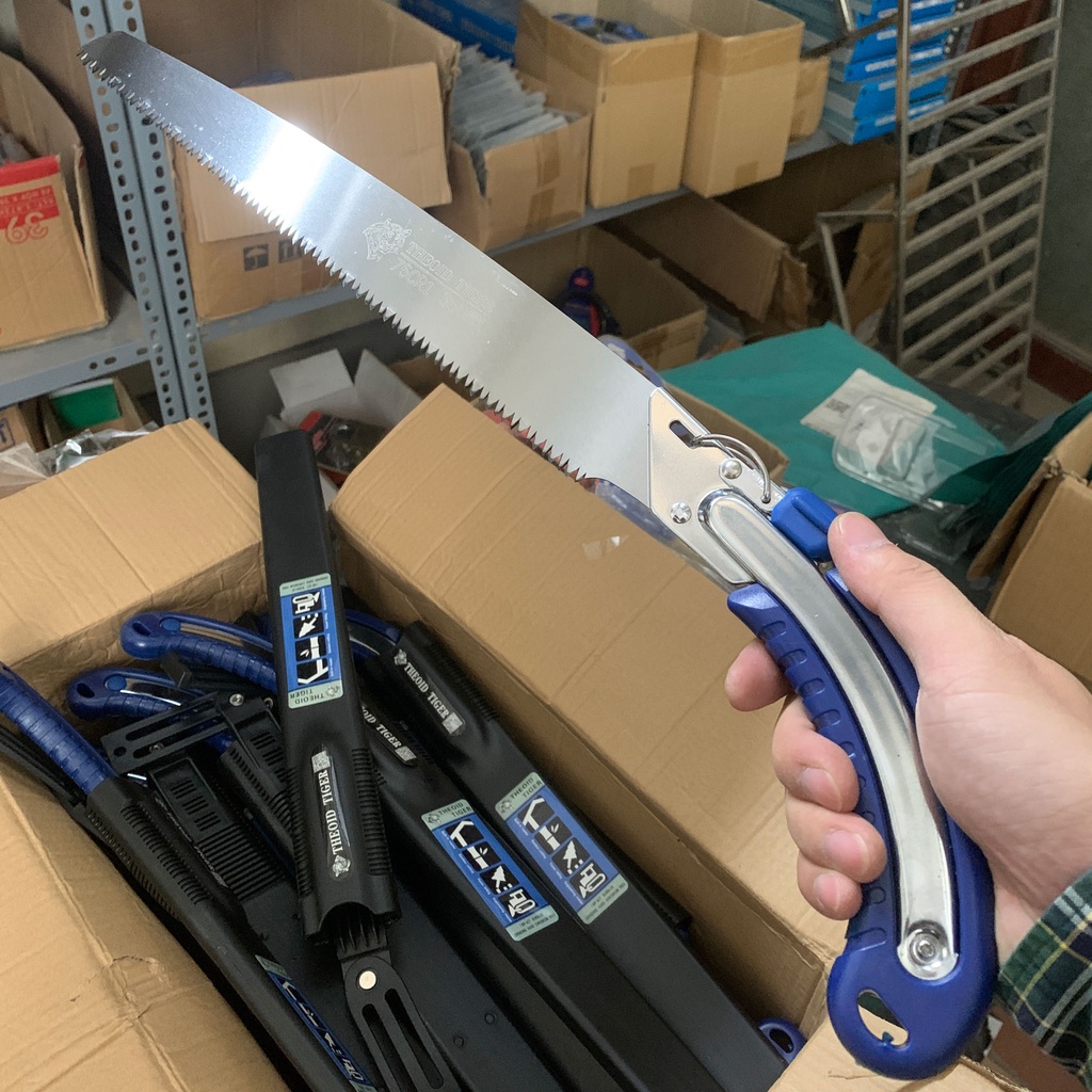 Theoid Tiger Cưa gỗ cầm tay 350mm cành cây có bao đựng bảo vệ lưỡi thép cao cấp