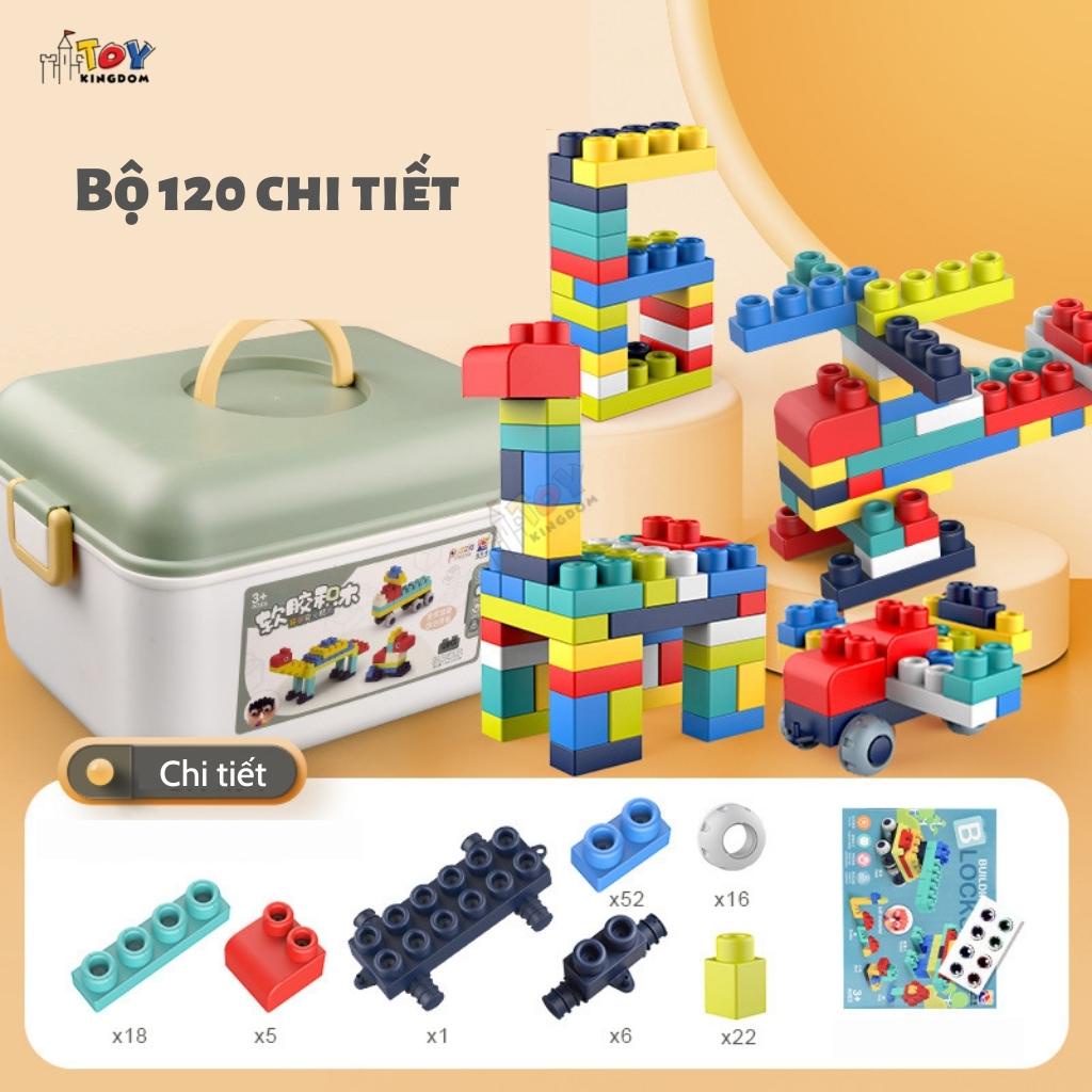Đồ Chơi Xếp Hình Thông Minh Woa Toys- Chất Liệu Nhựa Dẻo An Toàn - Miếng Ghép To - Có Hộp Đựng