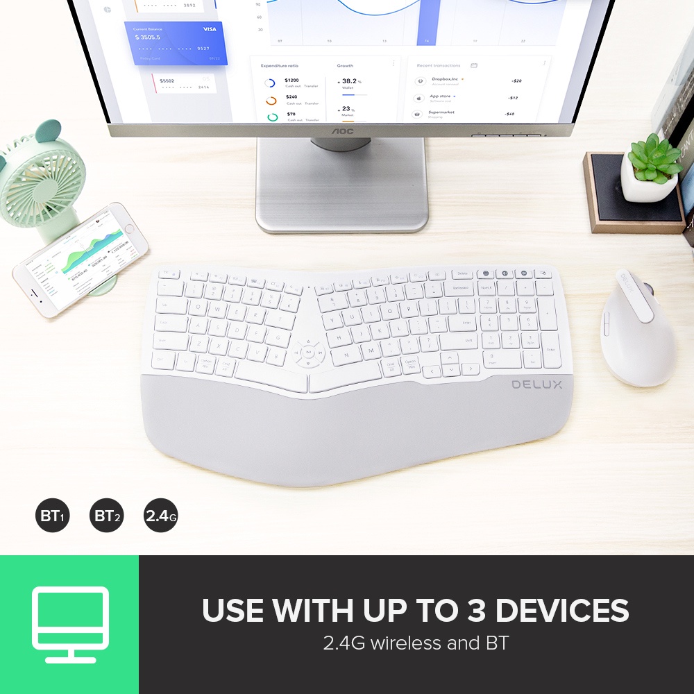 Bàn Phím Không Dây Delux GM902 Chất Lượng Cao